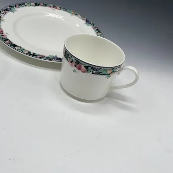 Mikasa Orchard Mural Teacup Cup & Saucer & Salad Plate 3-pc Set Luncheon - Picture 5 of 12